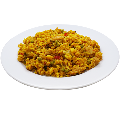 Paella met vis en kip (zout/natriumarm)